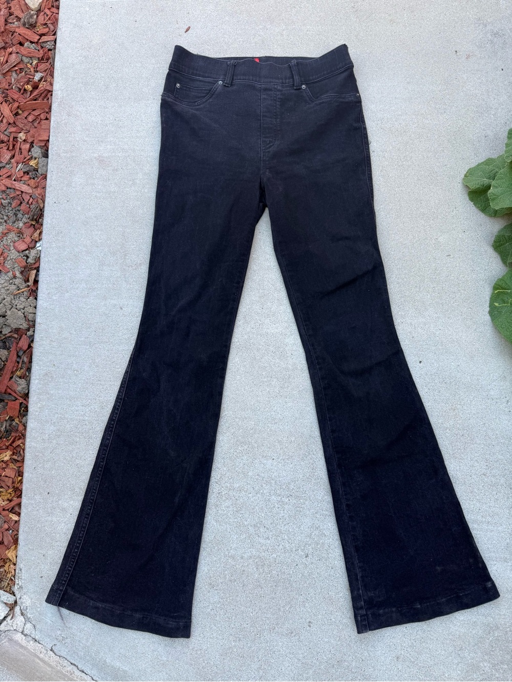 Spanx Black Flare Bootcut Jeans Cotton Stretchy Women’s Size Medium